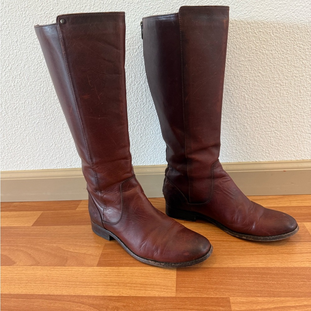 Frye Women's Dark Brown Leather Heeled Boots